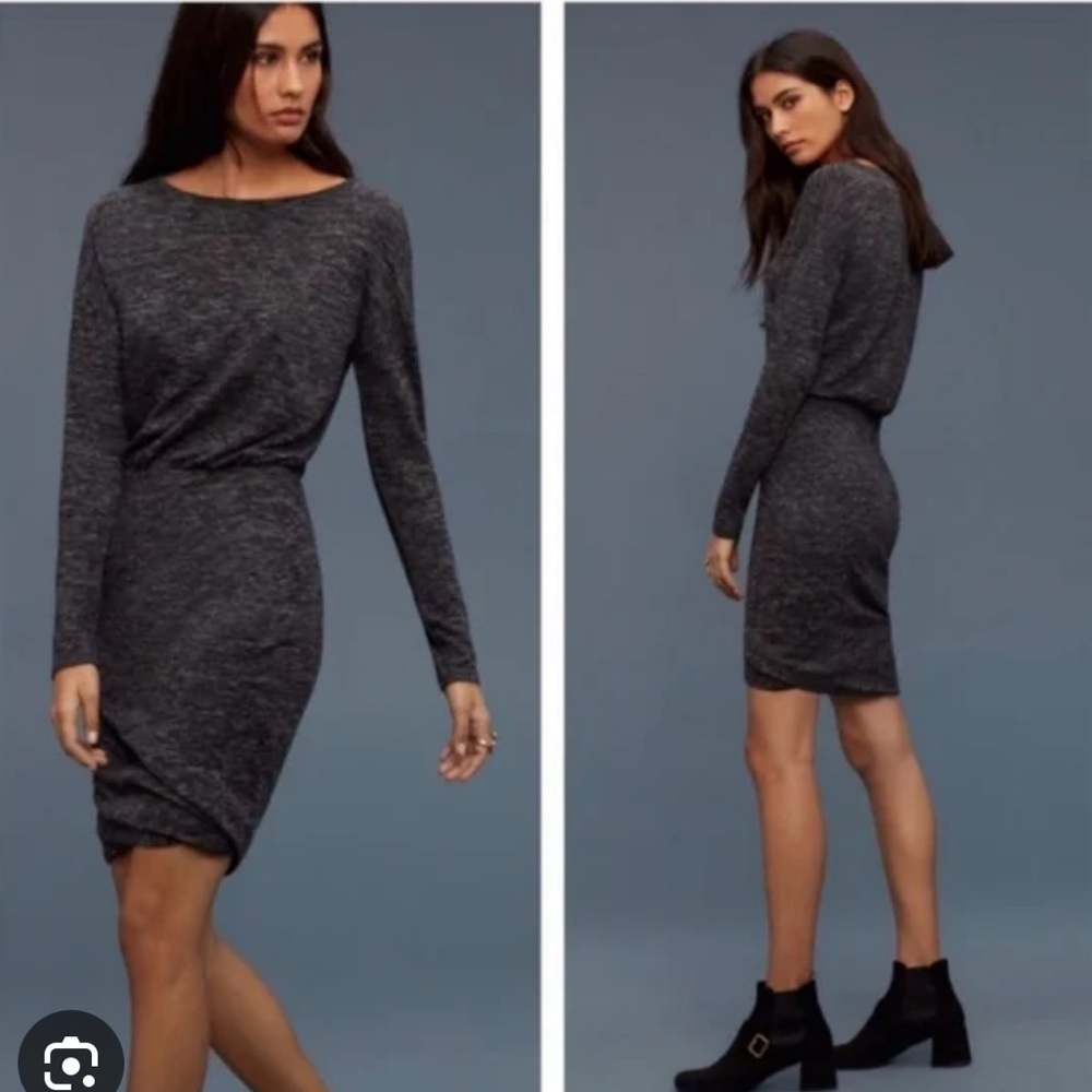 WILFRED - BERCOT DRESS - HEATHER BLACK - SIZE MEDIUM